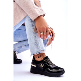 S.Barski Ženske kožne sportske cipele na wedge crne Rebeca crna 6