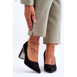 Klasične cipele s petom od brušene kože crne Elizabeth crna 1