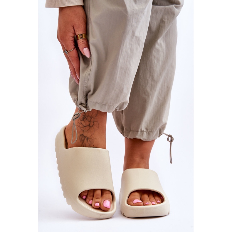 PS1 Modne papuče s platformom svijetlo bež Estella 2