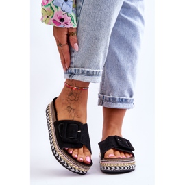 PS1 Ženske sandale na ukrašenu platformu crne Joyce crna 1