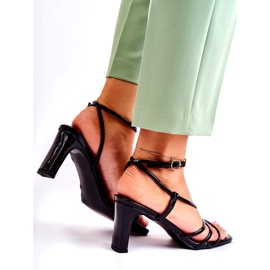 Ženske oslikane crne sandale crne crno 3