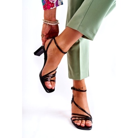 Ženske oslikane crne sandale crne crno 2