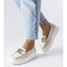 Venezia Bež mokasine s debelim potplatom iz Vinceze 1