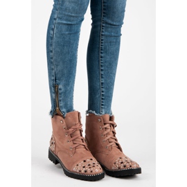 Ideal Shoes Radnici od antilopa ružičasta 1