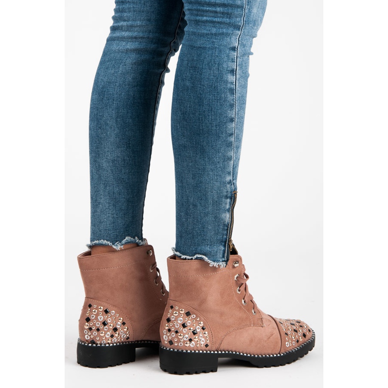 Ideal Shoes Radnici od antilopa ružičasta 2