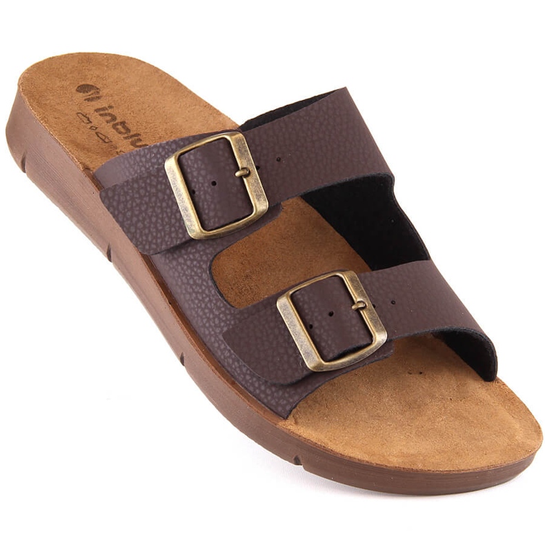 Udobne muške patike s kopčama smeđe Inblu CM000028-043 smeđa 1