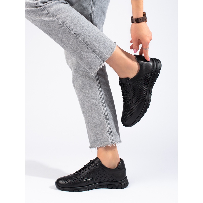 T.Sokolski Crne kožne sportske cipele T.Sokolskog crna 1