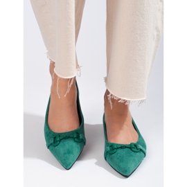 Shelovet ženske balerinke od zelene antilop kože zelena 1