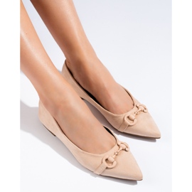 Ženske Shelovet balerinke od antilopa bež boje 1