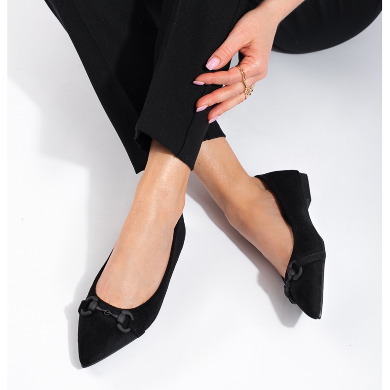 Shelovet ženske balerinke od crne antilop kože crna 2