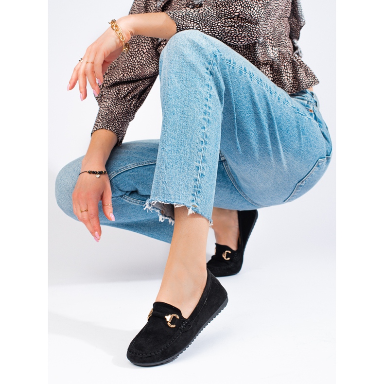 Shelovet ženske natikače od crne antilop kože crno 1