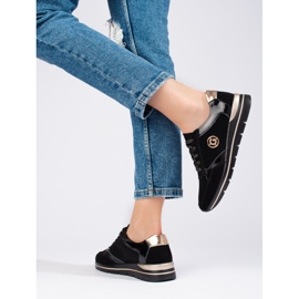 Shelovet crne kožne sportske cipele crno 1