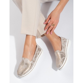 Shelovet kožne zlatne ažur cipele zlatna 1