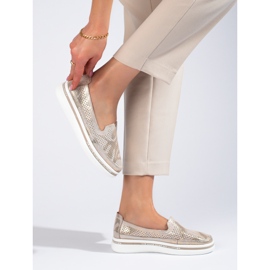 Shelovet kožne zlatne ažur cipele zlatna 2