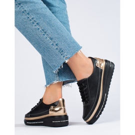 Shelovet crne kožne sportske cipele crno 2