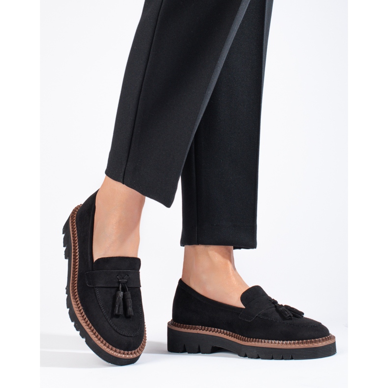 Vinceza Crne natikače s resicama od brušene kože iz Vinceze crna 1