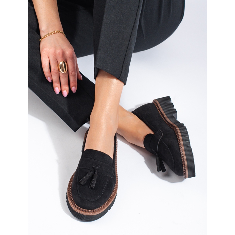 Vinceza Crne natikače s resicama od brušene kože iz Vinceze crna 2