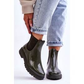 BM Ženske kaloše Chelsea čizme tamnozelene Larone zelena 1