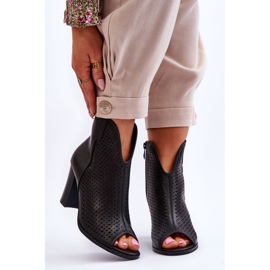 BM Ažur čizme na petu crne Florina crna 1
