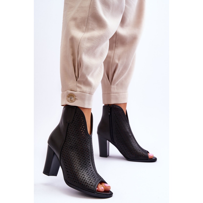 BM Ažur čizme na petu crne Florina crna 2