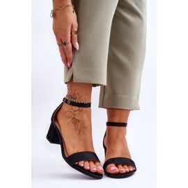 PG1 Satenske sandale na nisku petu Black Juliet crna 1