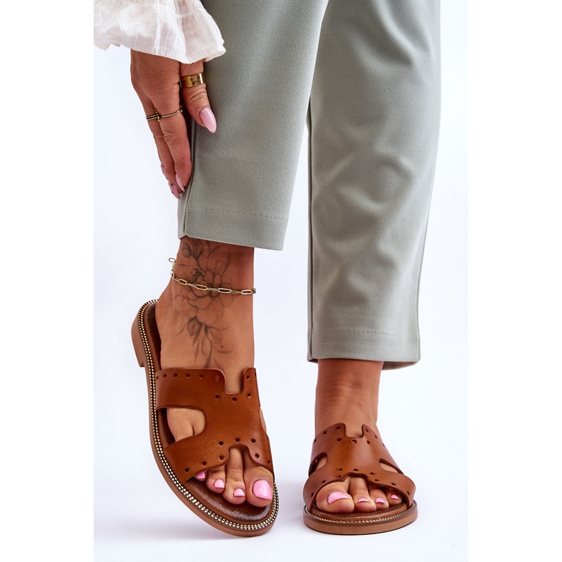 Lemar Ženske sandale s ukrasnim izrezima smeđe Emily smeđa 1