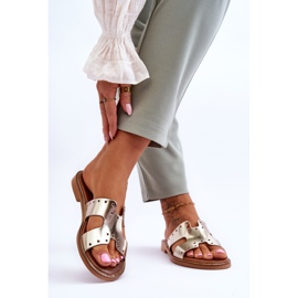 Lemar Ženske papuče s ukrasnim izrezima Golden Emily zlatna 2