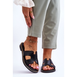 Lemar Ženske papuče s ukrasnim izrezima Black Emily crna 1