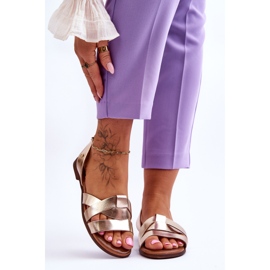 Zazoo Udobne zlatne Kayla kožne natikače zlatna 1