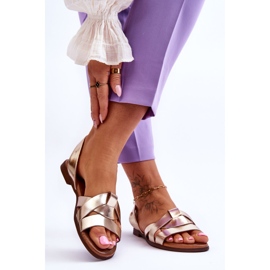 Zazoo Udobne zlatne Kayla kožne natikače zlatna 2