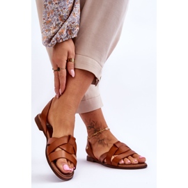 Zazoo Udobne smeđe Kayla kožne natikače smeđa 2