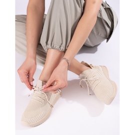 Ženske tekstilne bež sportske cipele Shelovet 1