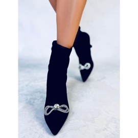 Betz Crne elastične čizme na visoku petu crna 2