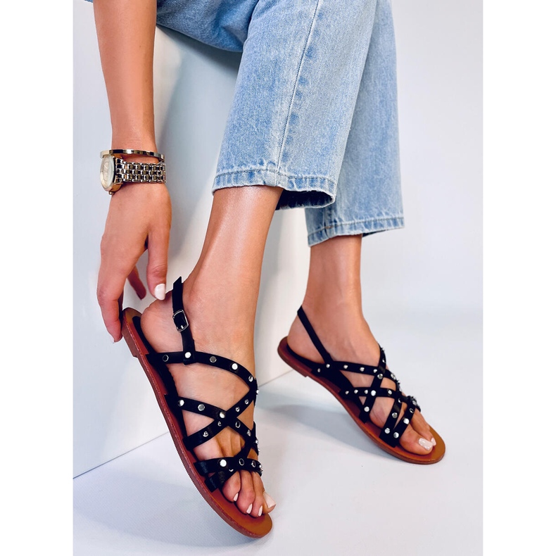 Capriati crne rimske sandale crno 2