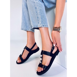 BM Cheek Crne metalik ženske sandale crno 2