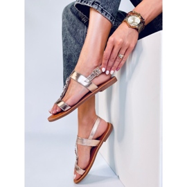 BM Ženske metalik Cheek šampanjac sandale ružičasta 2