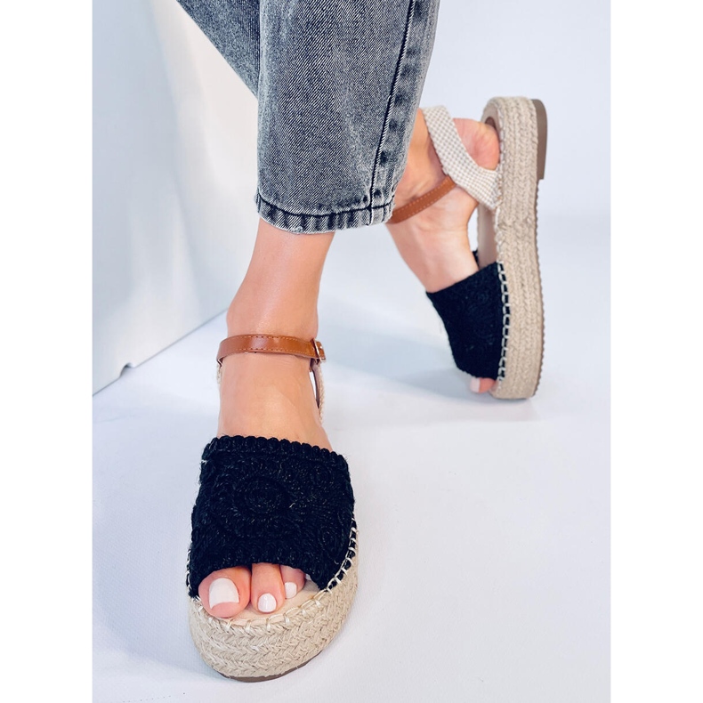 Boho Ingram crne espadrile sandale crna 2