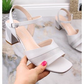 Ženske elegantne sive sandale na post Sergio Leone SK897 siva 1