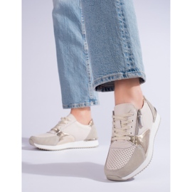 Shelvt ženske kožne sportske cipele, bež 1