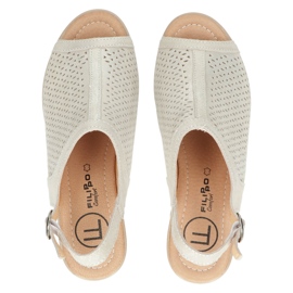 Bež/zlatne Filippo ažur kožne sandale DS4475 zlatni 5