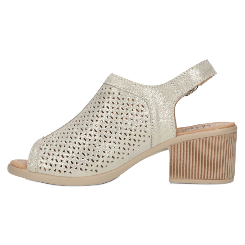 Bež/zlatne Filippo ažur kožne sandale DS4475 zlatna 4