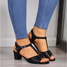 Ženske crne sandale na post Sergio Leone SK806-01P crna 2