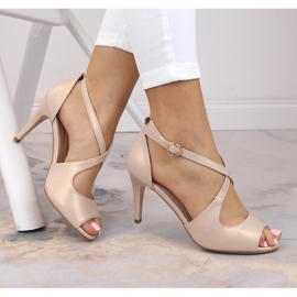 Ženske bež sandale na igle Sergio Leone SK429 1