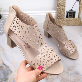 Ženske bež ažur sandale na post Jezzi RMR1954-8 1