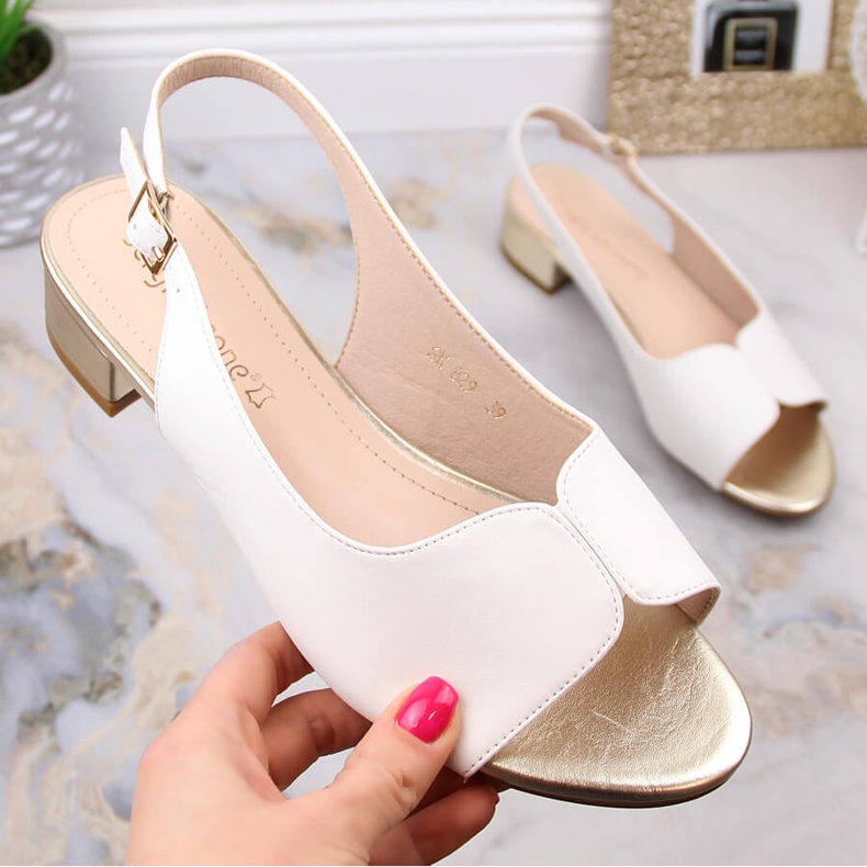 Ženske bijele ravne sandale Sergio Leone SK829 bijela 1