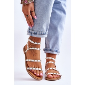 PG1 Ženske sandale s ukrasnim nitnama Bijele Dorothy bijela 1