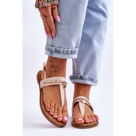 PG1 Ženske sandale s lancem Bež Jessica 1