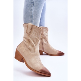 PG1 Klaira bež kaubojske čizme od brušene kože 2