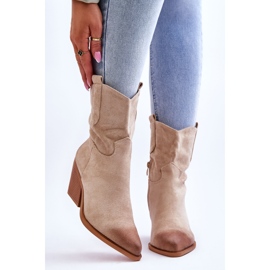 PG1 Sevilla bež kaubojske čizme od brušene kože 1