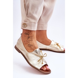 Ženske kožne balerine Zazoo 2660/007 zlato zlatni 2